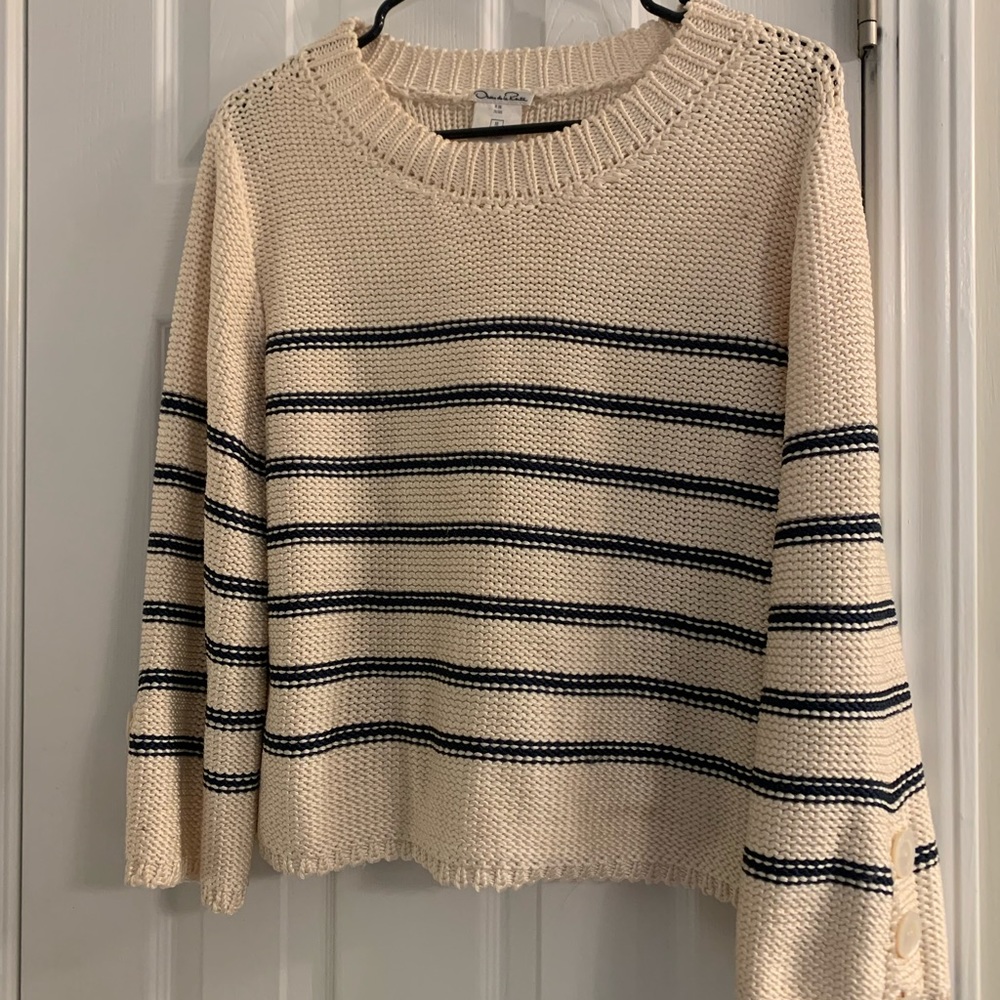 Oscar de la Renta silk striped sweater